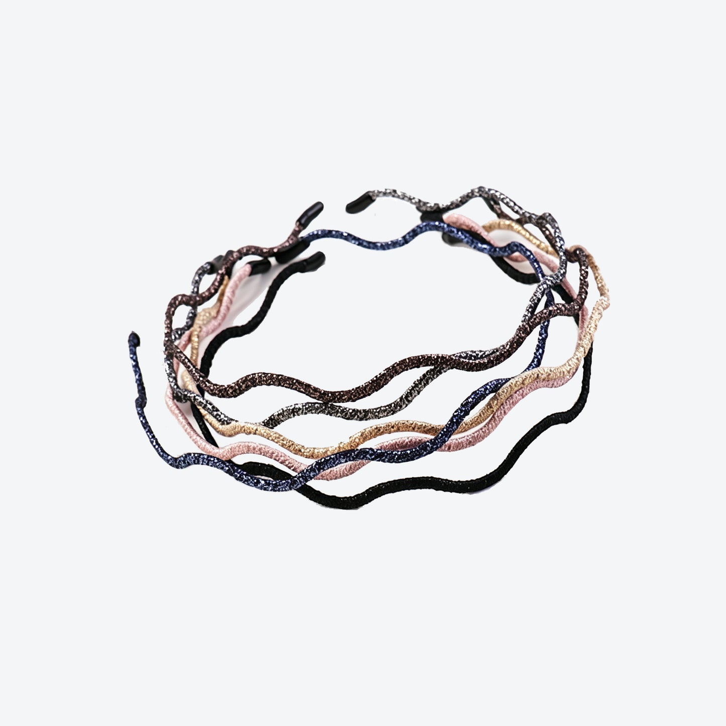 Waves Simple Style Hair Band For Women In Gold Cloth Material Hair Accessory