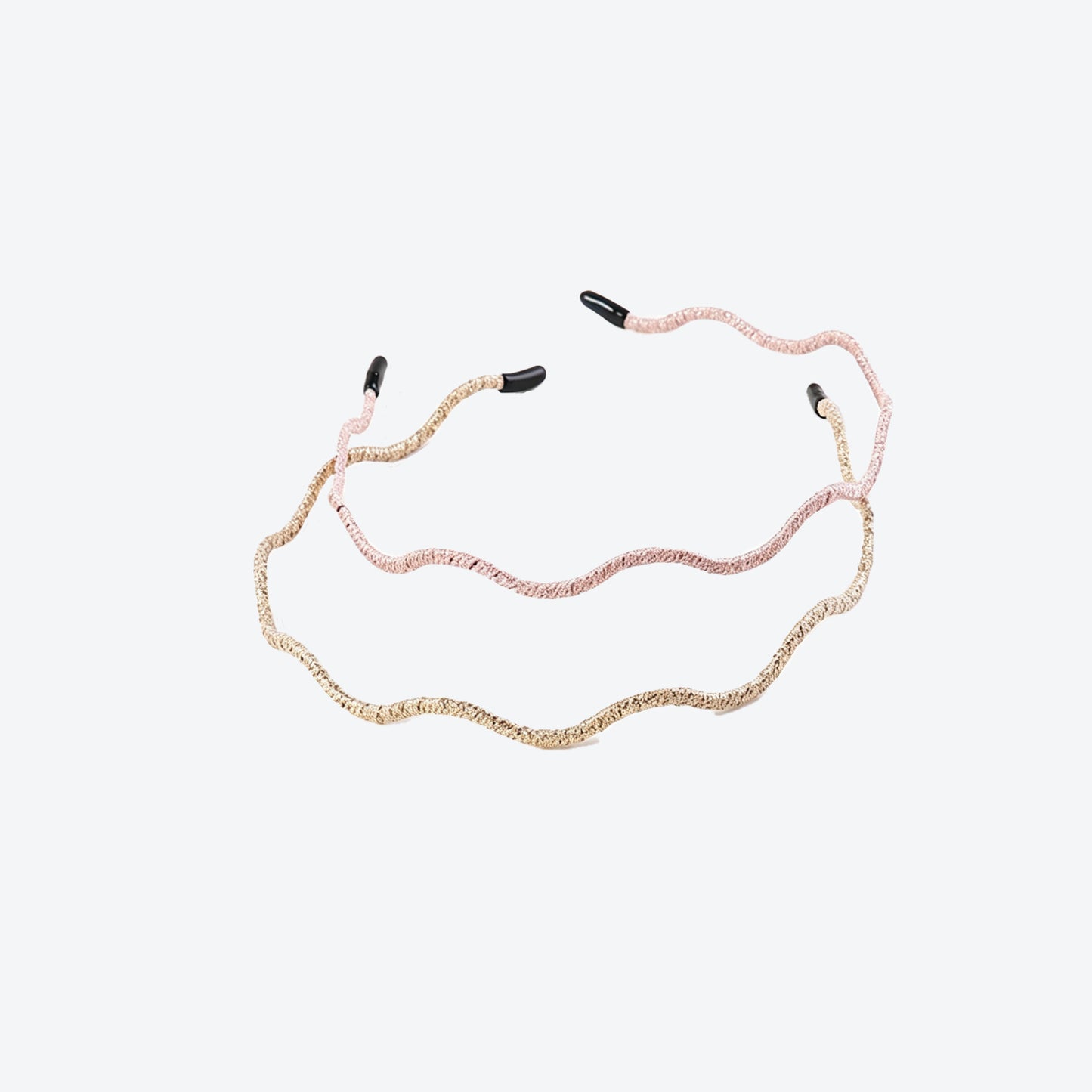 Waves Simple Style Hair Band For Women In Gold Cloth Material Hair Accessory