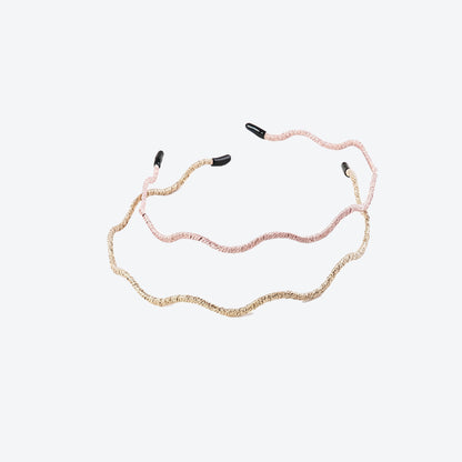 Waves Simple Style Hair Band For Women In Gold Cloth Material Hair Accessory