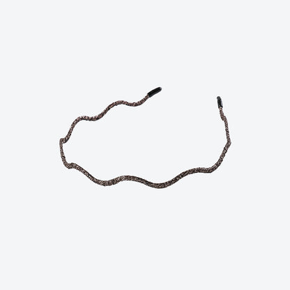 Waves Simple Style Hair Band For Women In Gold Cloth Material Hair Accessory