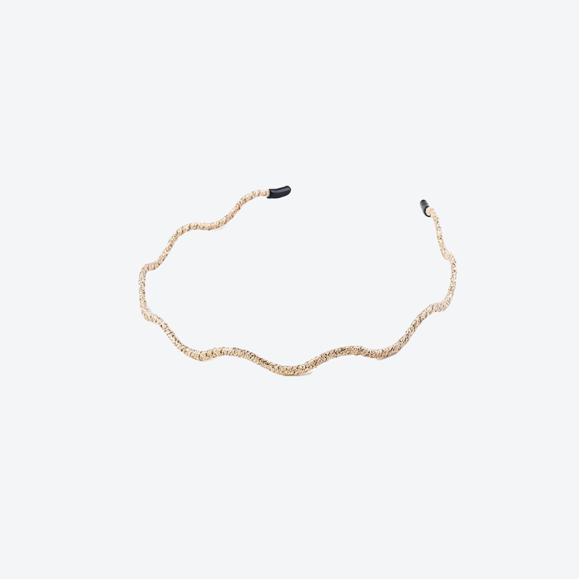 Waves Simple Style Hair Band For Women In Gold Cloth Material Hair Accessory