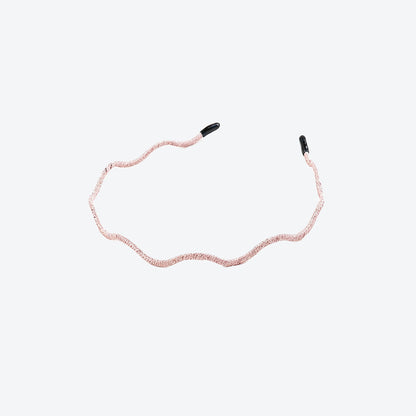 Waves Simple Style Hair Band For Women In Gold Cloth Material Hair Accessory