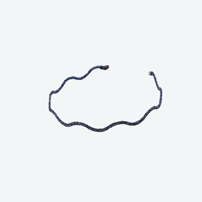 Waves Simple Style Hair Band For Women In Gold Cloth Material Hair Accessory