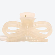 Minimalist Jelly-Colored Bow Hair Clip - Jelly White