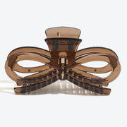 Minimalist Jelly-Colored Bow Hair Clip - Dark Brown