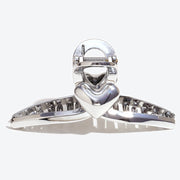Imitation Metal Silver Crossed Heart Claw Clip Shark Clip