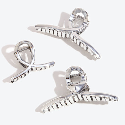 Heart Shape Hair Claws For Women In Silver, Perfect Hairpin Accessory For Summer