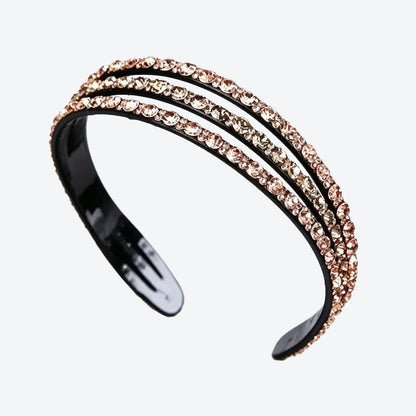 Sparkly Purple Spa Headband For Women With Rhinestones, Stylish Commute Hair Accessory