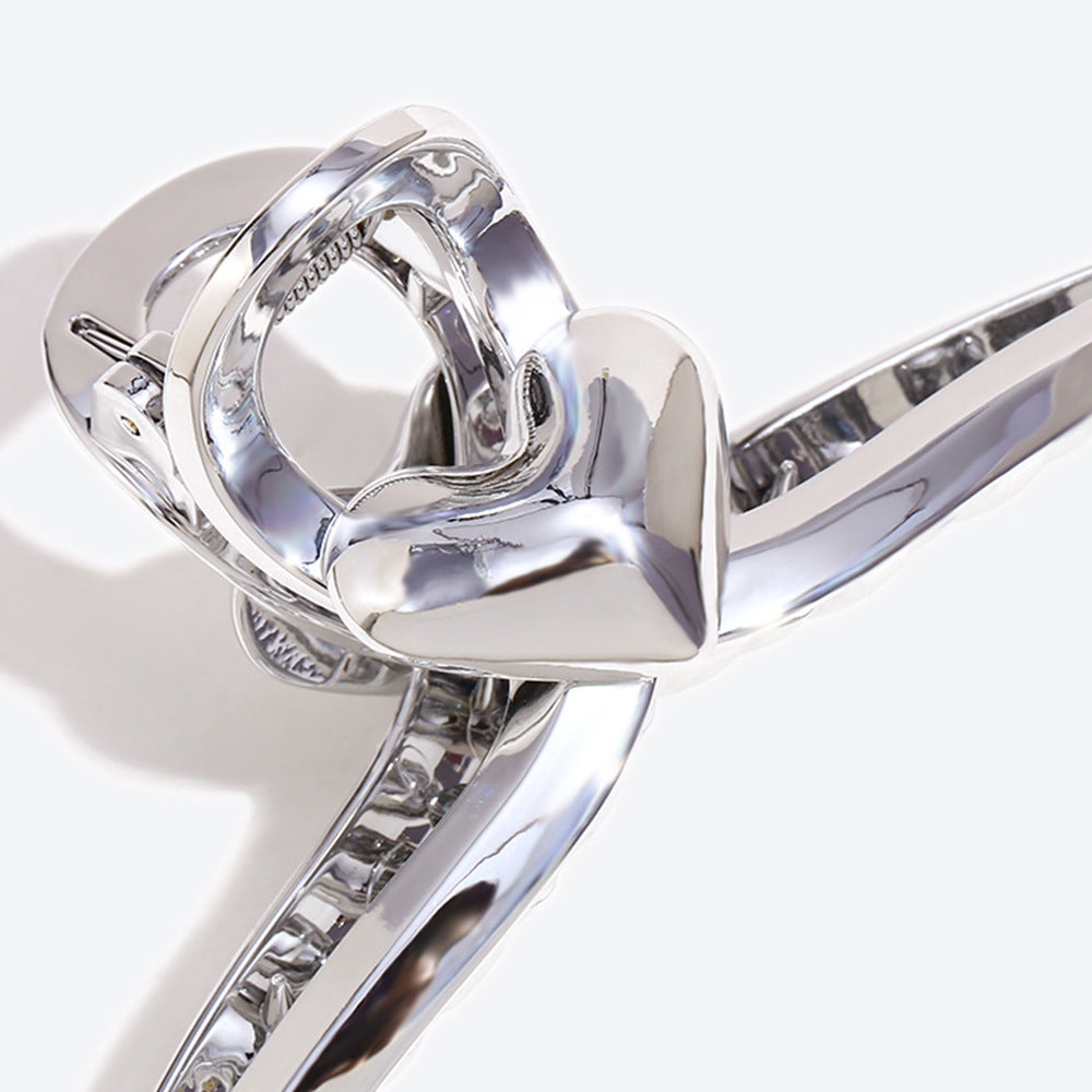 Heart Shape Hair Claws For Women In Silver, Perfect Hairpin Accessory For Summer