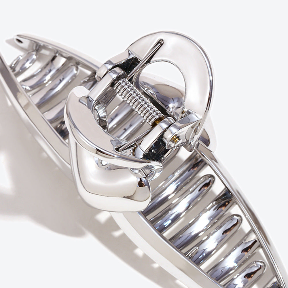 Heart Shape Hair Claws For Women In Silver, Perfect Hairpin Accessory For Summer