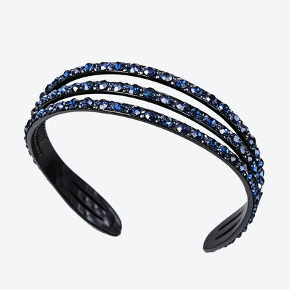 Sparkly Purple Spa Headband For Women With Rhinestones, Stylish Commute Hair Accessory