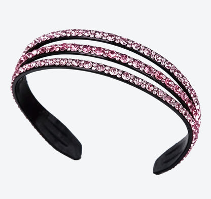 Sparkly Purple Spa Headband For Women With Rhinestones, Stylish Commute Hair Accessory