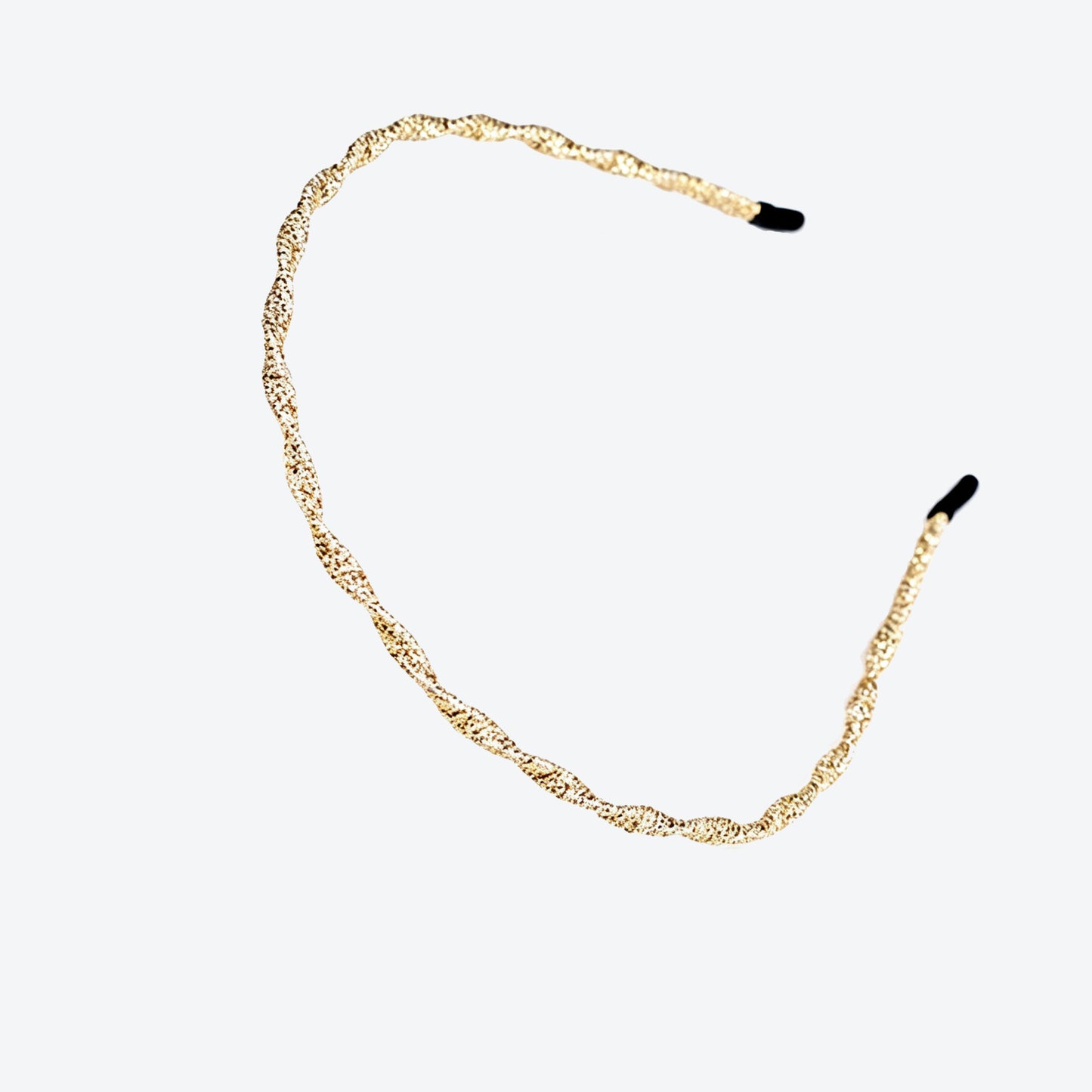 Waves Simple Style Hair Band For Women In Gold Fabric Material