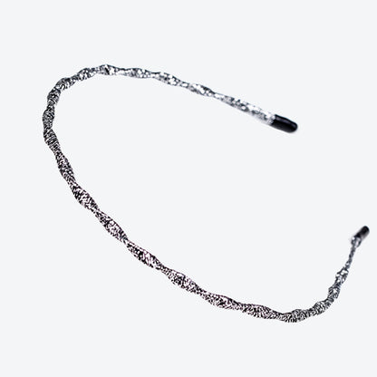 Waves Simple Style Hair Band For Women In Gold Fabric Material