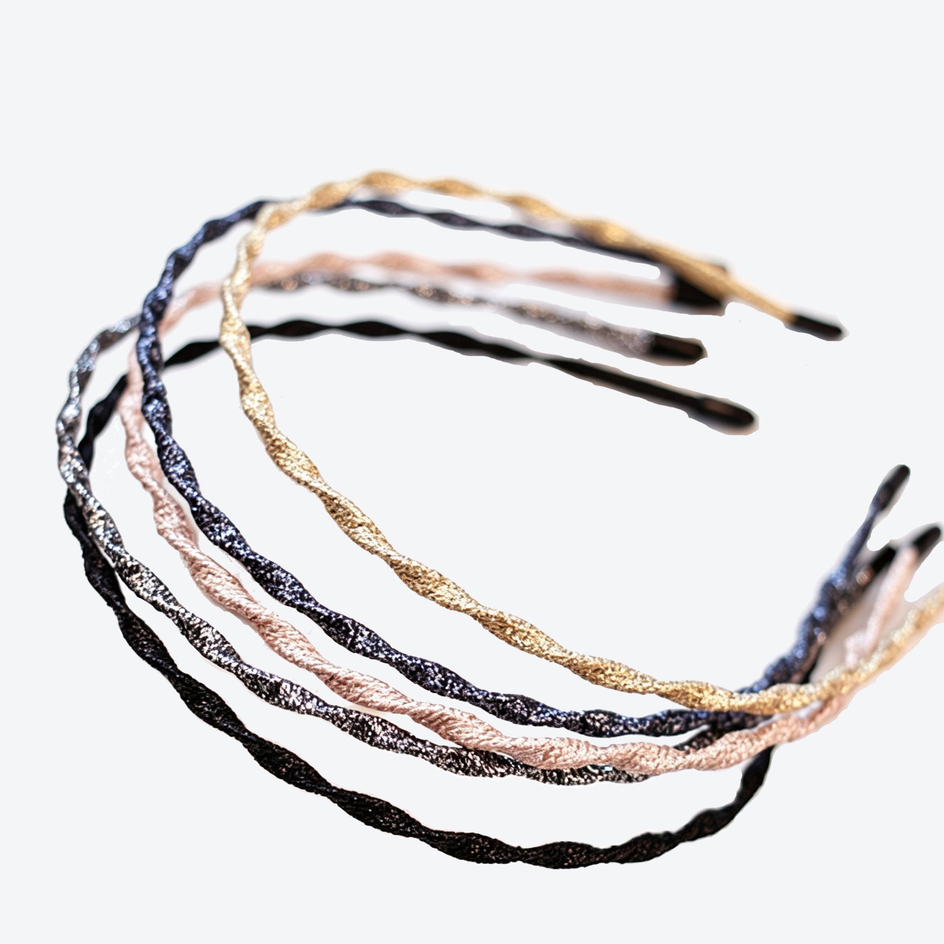 Waves Simple Style Hair Band For Women In Gold Fabric Material