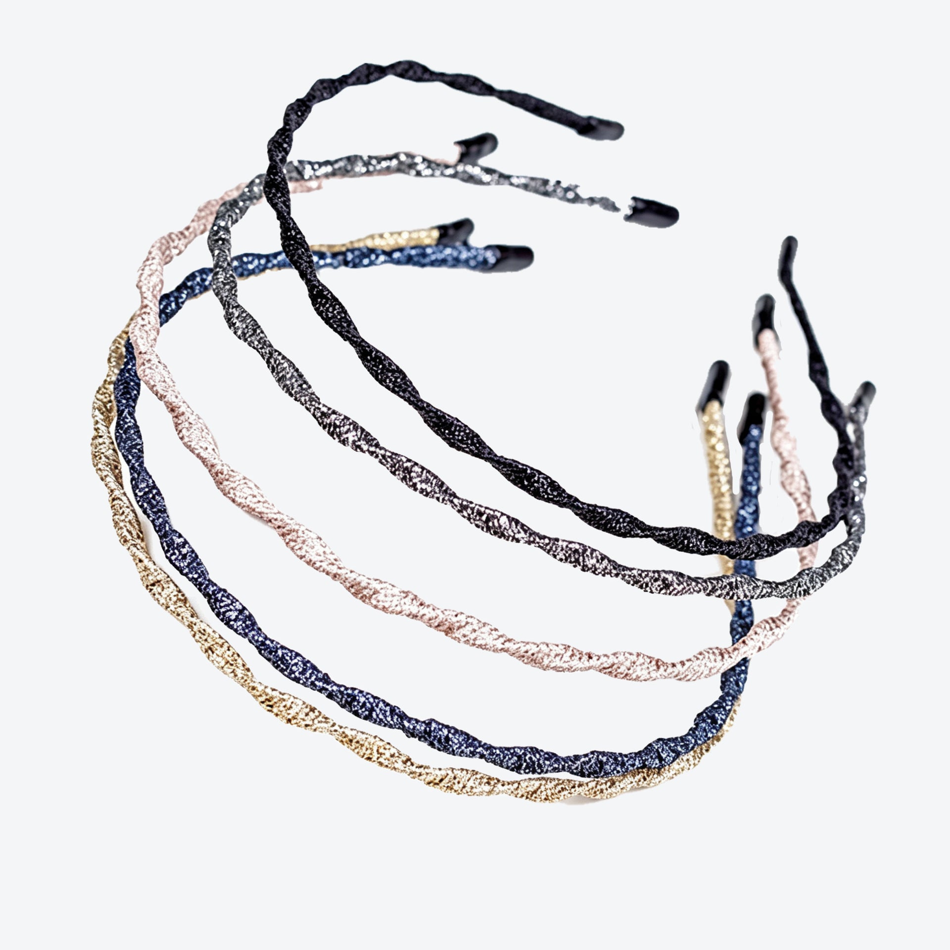 Waves Simple Style Hair Band For Women In Gold Fabric Material
