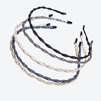 Waves Simple Style Hair Band For Women In Gold Fabric Material