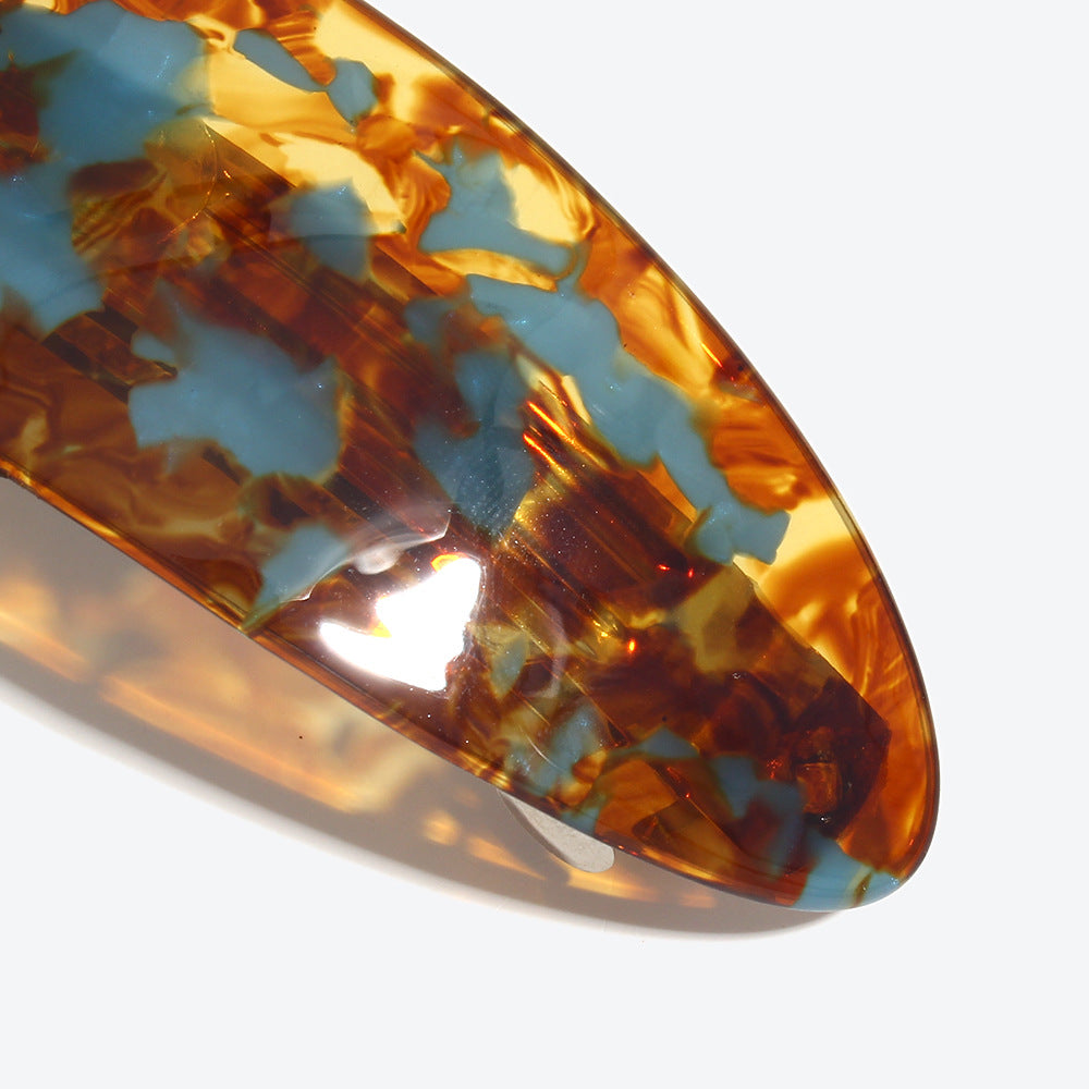Geometric Commute Hairpin For Women In Caramel, Made With Acetic Acid Sheets, Perfect For Winter