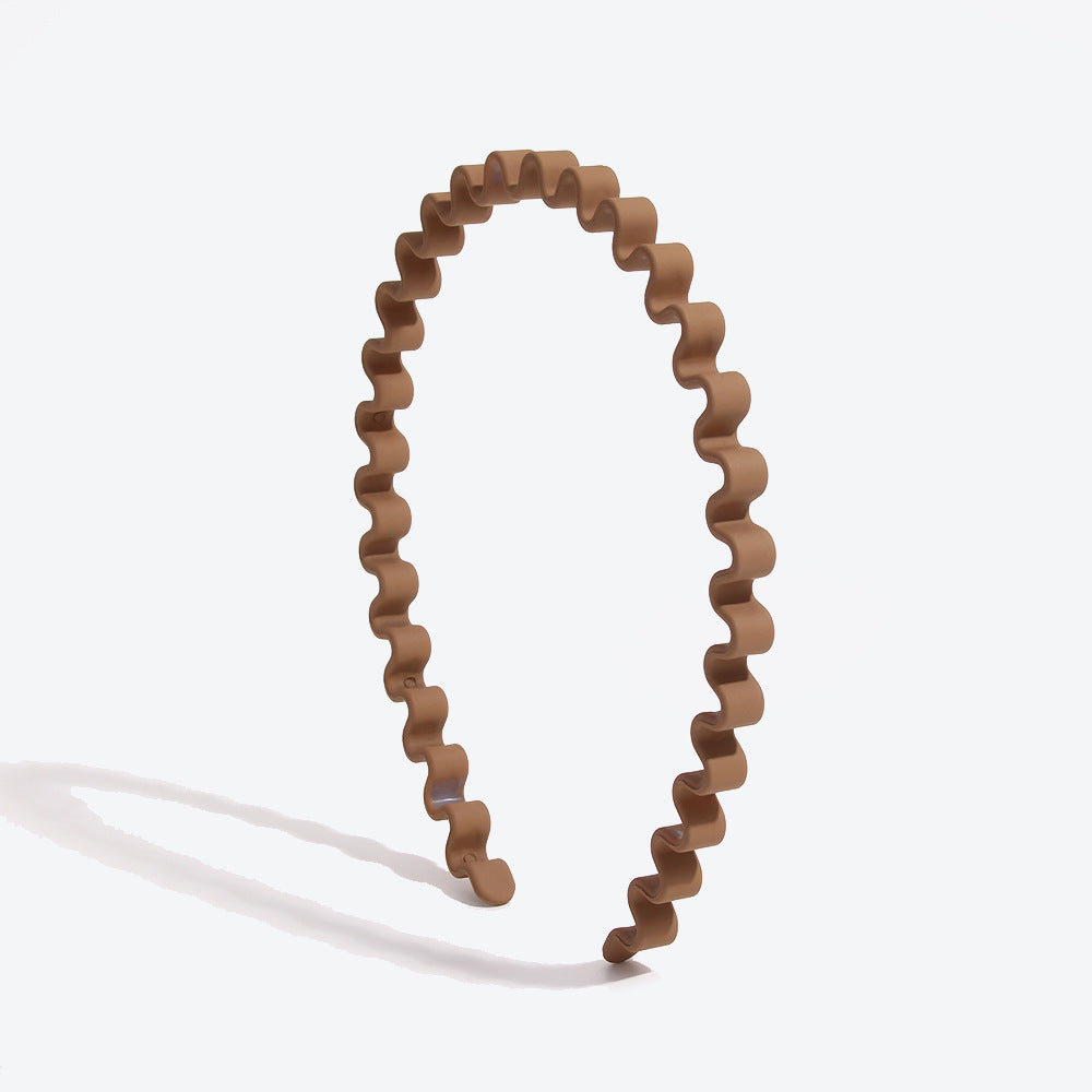 Waves Spa Headband For Women In Simple Style, Acrylic Material, Dyed Black, Perfect For Autumn