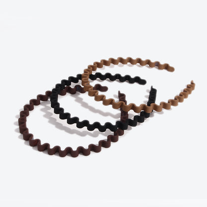 Waves Spa Headband For Women In Simple Style, Acrylic Material, Dyed Black, Perfect For Autumn