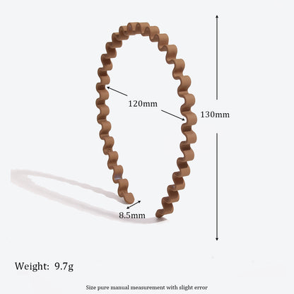 Waves Spa Headband For Women In Simple Style, Acrylic Material, Dyed Black, Perfect For Autumn