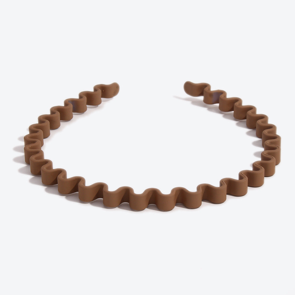 Waves Spa Headband For Women In Simple Style, Acrylic Material, Dyed Black, Perfect For Autumn