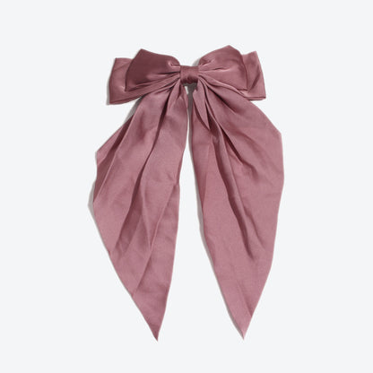 Princess Style Bow Tie Hairpin For Women In Dyed Black Satin, Perfect For Autumn