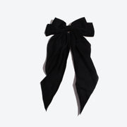 Elegant Large Bow Hair Clip with Ribbon - Black Bow Ribbon