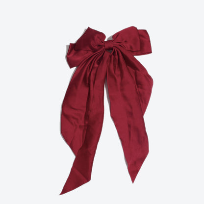 Princess Style Bow Tie Hairpin For Women In Dyed Black Satin, Perfect For Autumn
