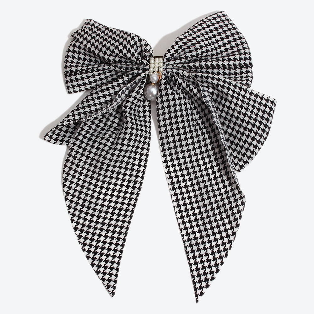 French Style Bow Tie Hairpin For Women In White, Made With Mixed Materials, Perfect For Winter