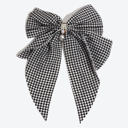 French Style Bow Tie Hairpin For Women In White, Made With Mixed Materials, Perfect For Winter