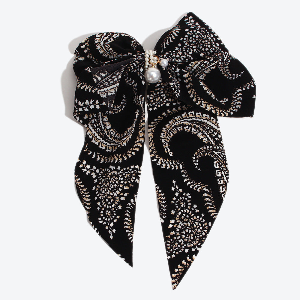 French Style Bow Tie Hairpin For Women In White, Made With Mixed Materials, Perfect For Winter