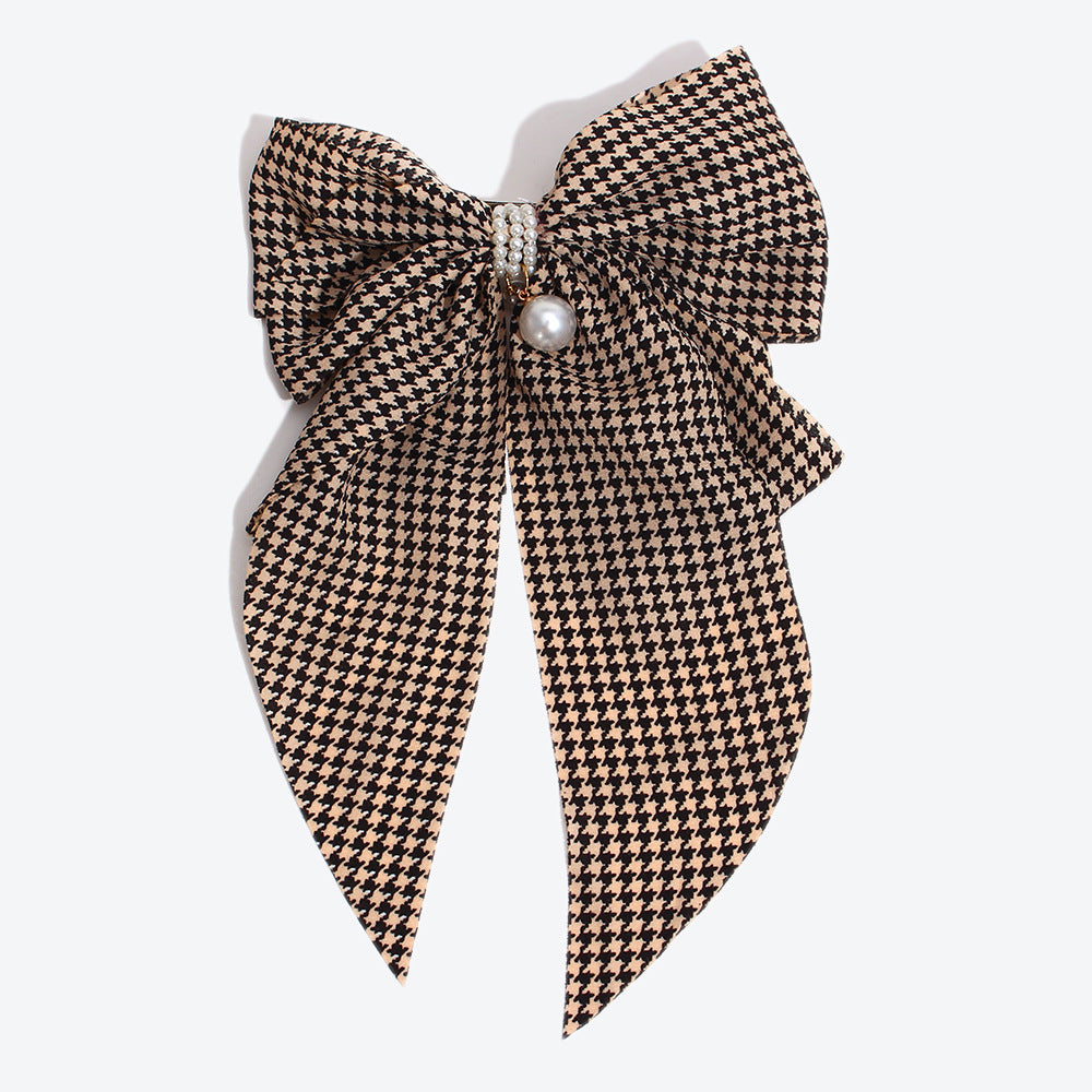 French Style Bow Tie Hairpin For Women In White, Made With Mixed Materials, Perfect For Winter