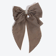 French-style Vintage Oversized Bow Spring Hair Clip - Light Brown