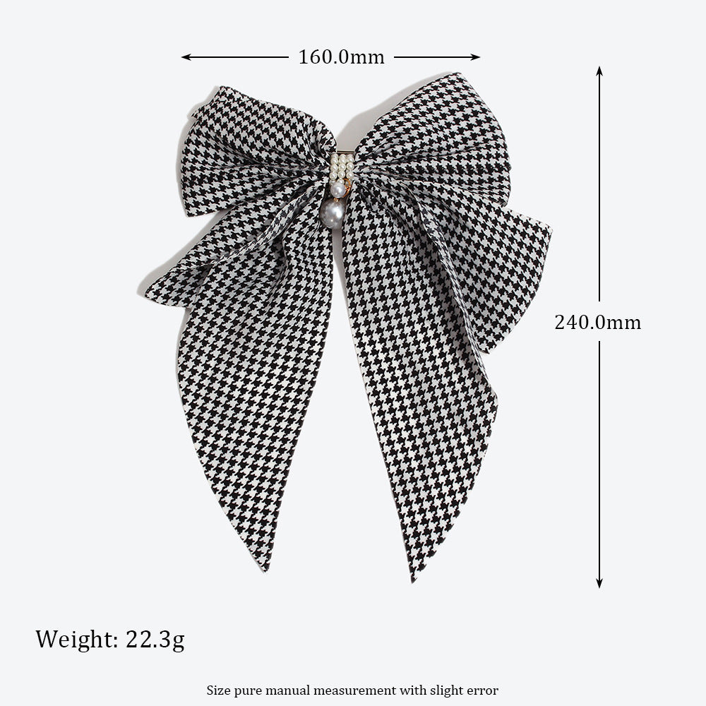 French Style Bow Tie Hairpin For Women In White, Made With Mixed Materials, Perfect For Winter