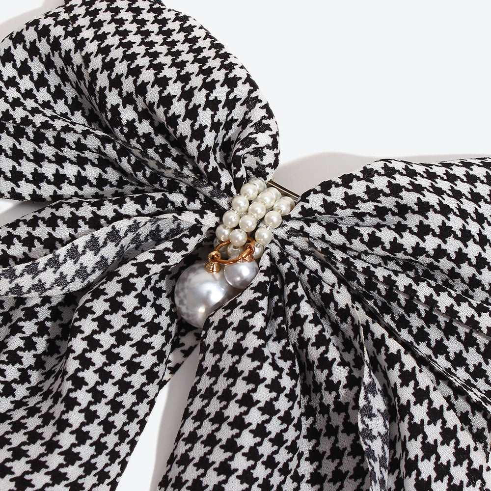 French Style Bow Tie Hairpin For Women In White, Made With Mixed Materials, Perfect For Winter