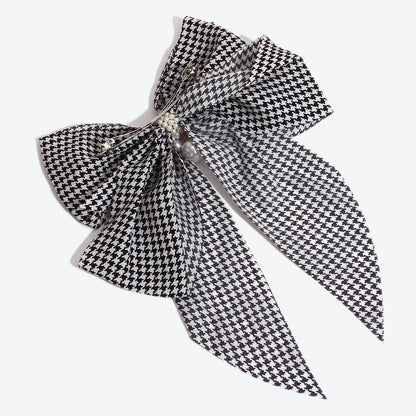 French Style Bow Tie Hairpin For Women In White, Made With Mixed Materials, Perfect For Winter