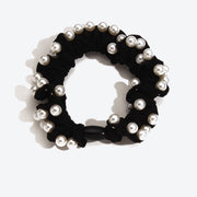 French-style Pearl Hair Tie - Black