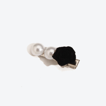 French Style Rose Hairpin For Women In Dyed Black, Perfect Hair Accessory For Autumn