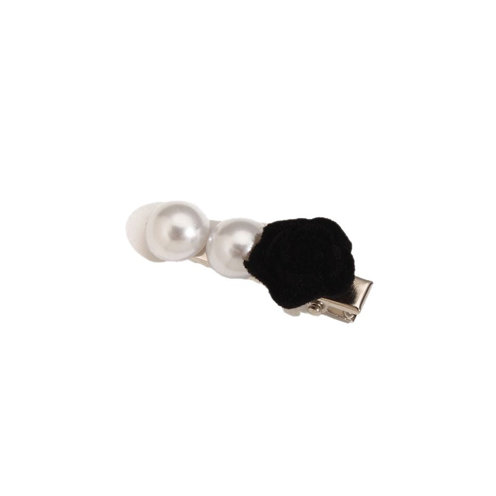 French Style Rose Hairpin For Women In Dyed Black, Perfect Hair Accessory For Autumn