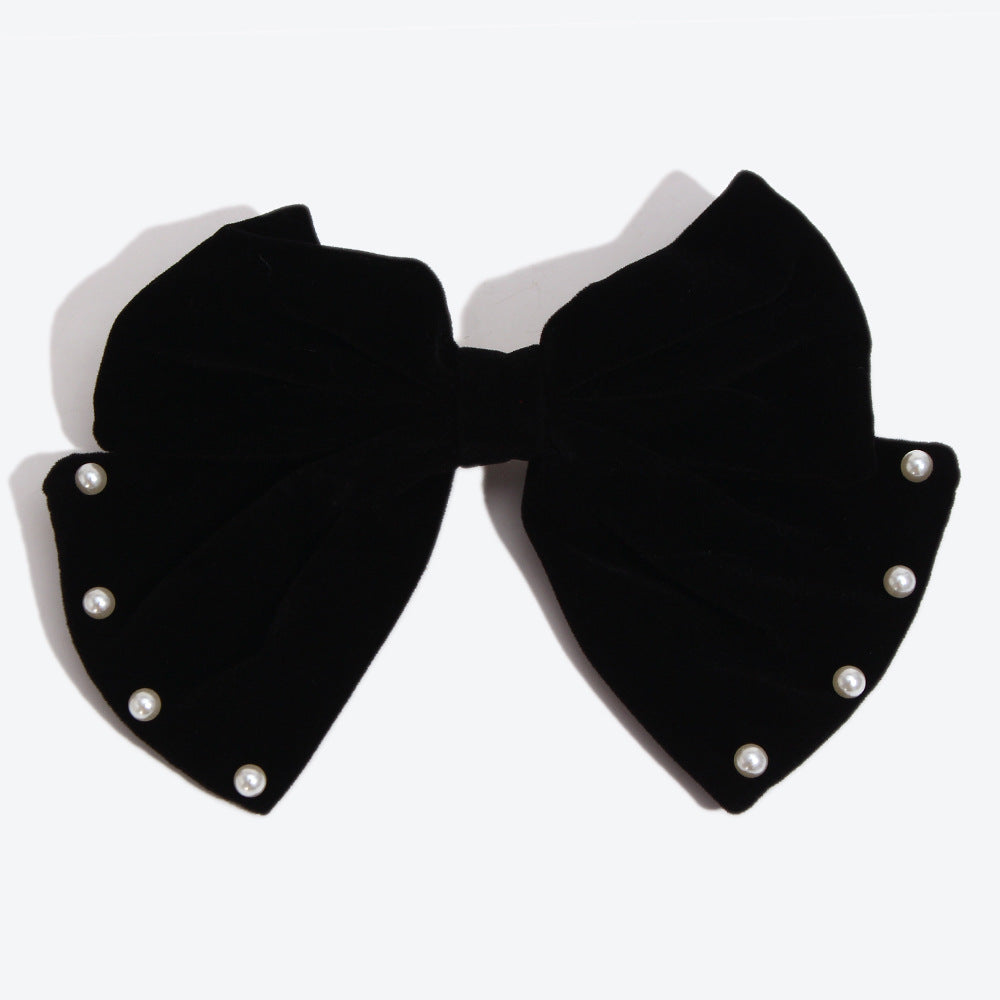 Sweet Velvet Bow Tie Hairpin For Women In Dyed Black, Perfect For Autumn & Winter
