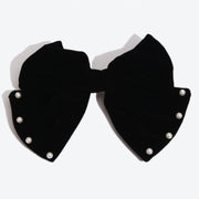 Autumn and Winter Velvet Large Bow Hair Clip Hair Accessory Spring Clip - Black