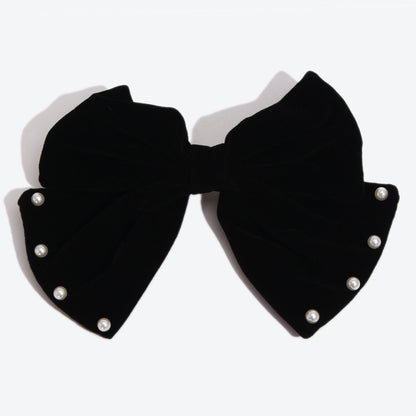Sweet Velvet Bow Tie Hairpin For Women In Dyed Black, Perfect For Autumn & Winter
