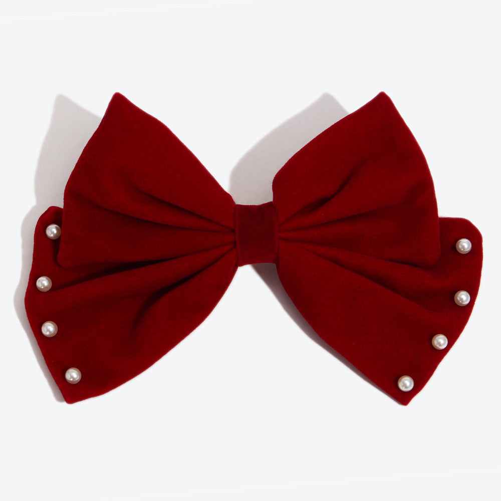 Sweet Velvet Bow Tie Hairpin For Women In Dyed Black, Perfect For Autumn & Winter