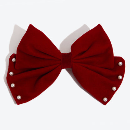 Sweet Velvet Bow Tie Hairpin For Women In Dyed Black, Perfect For Autumn & Winter