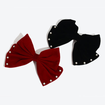 Sweet Velvet Bow Tie Hairpin For Women In Dyed Black, Perfect For Autumn & Winter