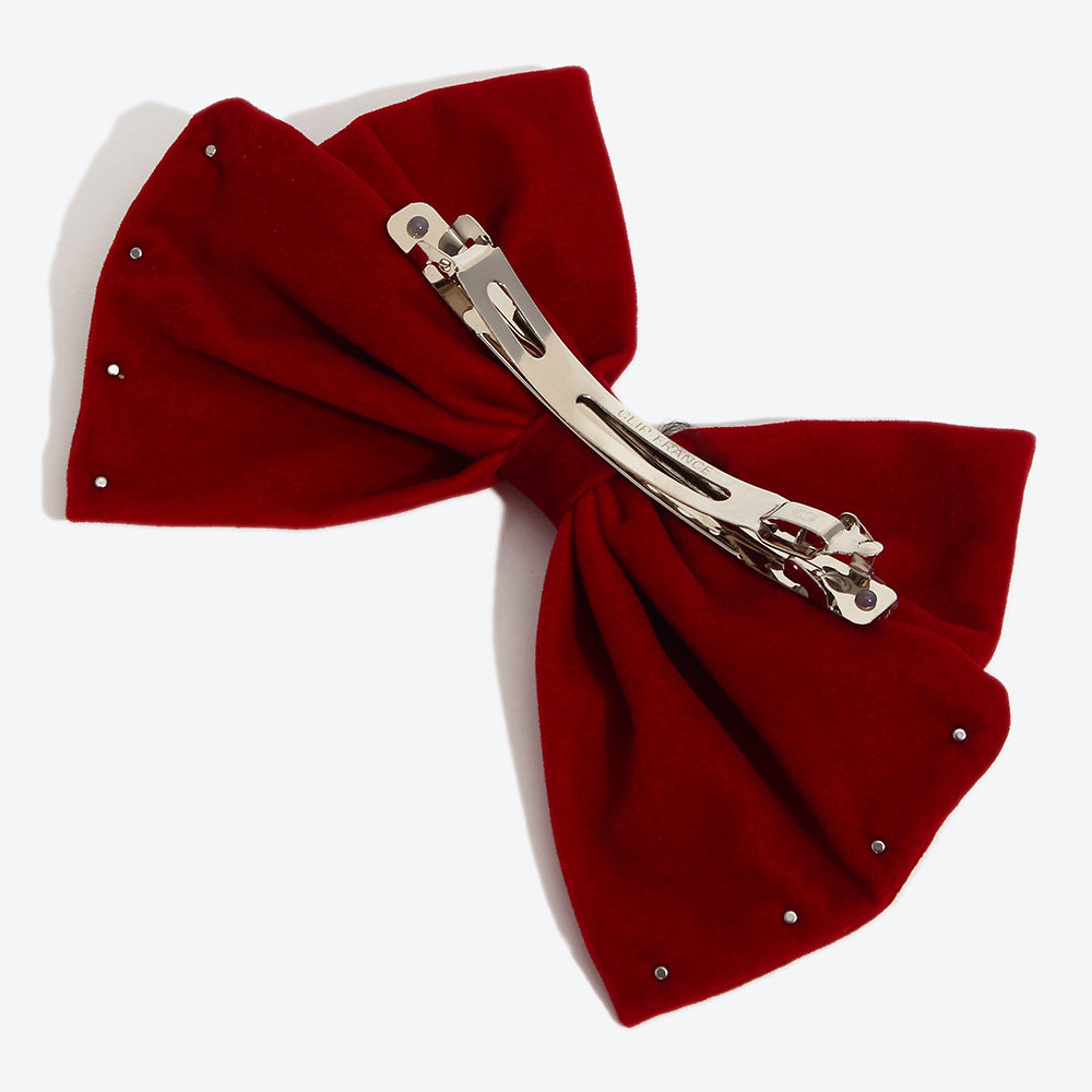 Sweet Velvet Bow Tie Hairpin For Women In Dyed Black, Perfect For Autumn & Winter