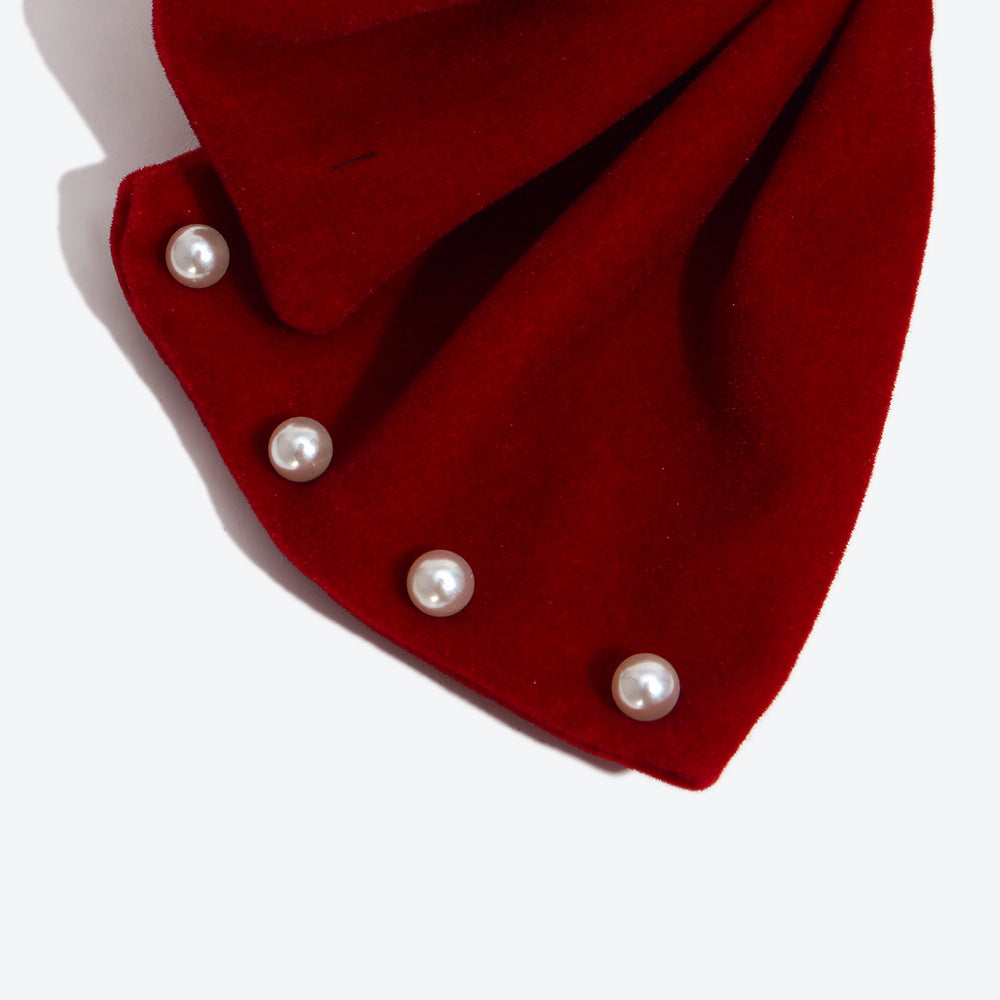 Sweet Velvet Bow Tie Hairpin For Women In Dyed Black, Perfect For Autumn & Winter