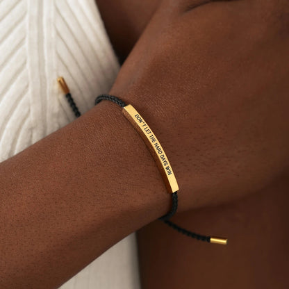 Unisex Letter Pattern Braid Wristband Bracelet In Silver Titanium Steel For Business
