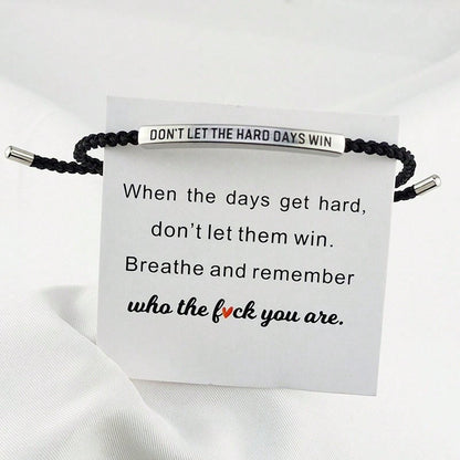 Unisex Letter Pattern Braid Wristband Bracelet In Silver Titanium Steel For Business